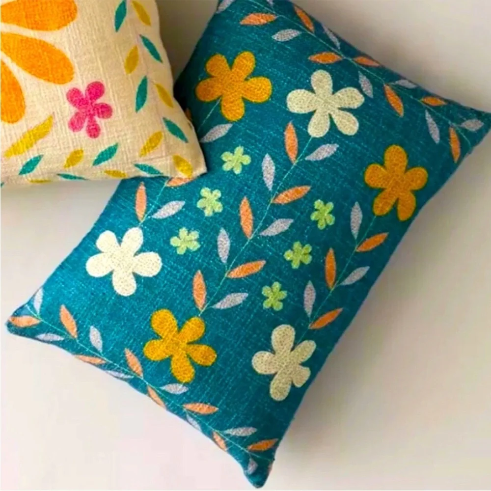 Retro Vintage Inspired Floral Pillow